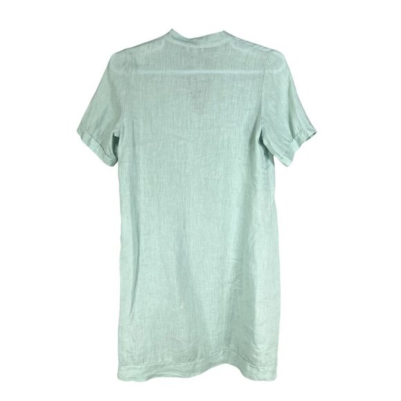Marisa & Marie Womens L Linen Green Shift Midi Dress Italy Made Minimalist Boho - Picture 8 of 16